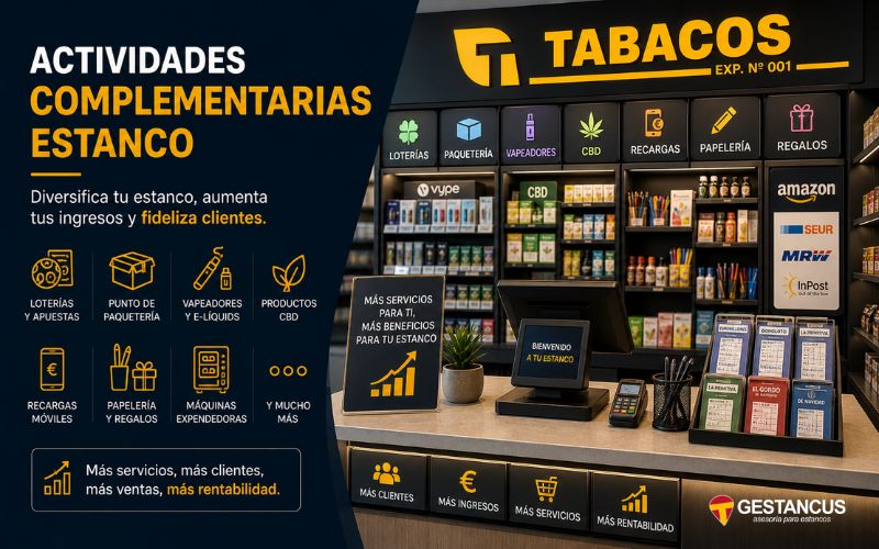 Actividades complementarias del estanco: cómo aumentar ingresos más allá del tabaco Actividades complementarias del estanco