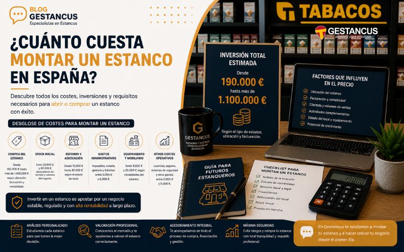 Cuánto cuesta montar un estanco en España