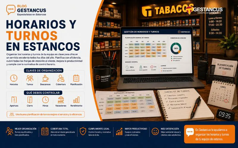 Horarios y turnos en estancos