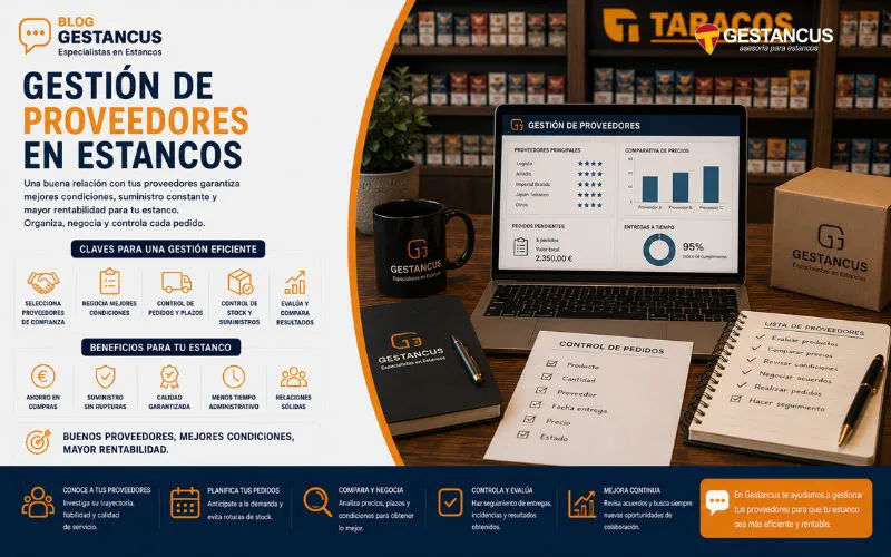 Gestión de proveedores en estancos