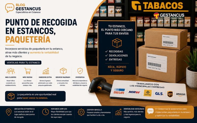 Punto de recogida en estancos, paquetería