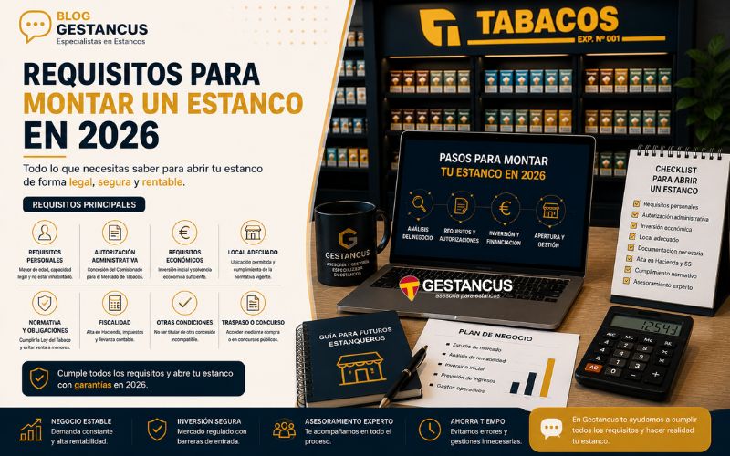 Requisitos para montar un estanco en 2026